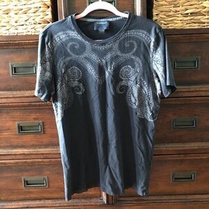 Class Roberto Cavalli black embroidery short sleeve graphic tee in size M